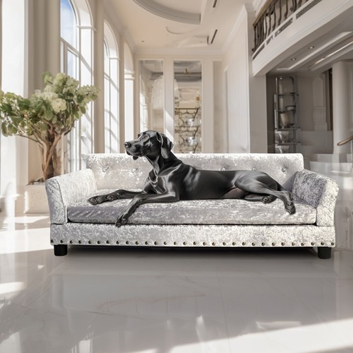 Luxury velvet dog sofa bed - dog,