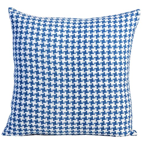 Blue houndstooth cushion cover - houndstooth,