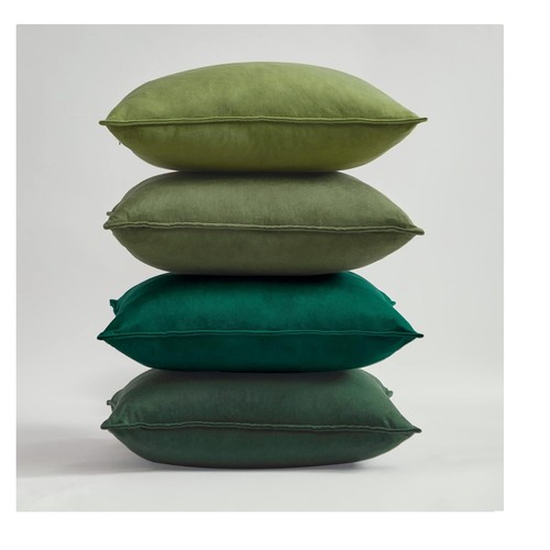 Green velvet cushion covers - green,